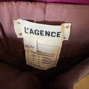 L'AGENCE Rochelle Pull-On Skinny Pants, Coated Wine denim color Medium NWOT